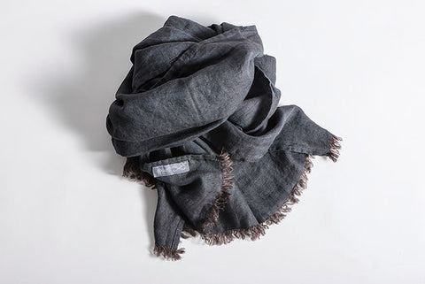 Linen Scarf - Ethnic Blue