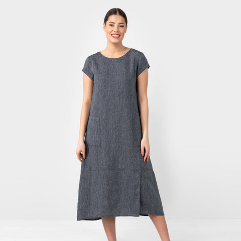 Abito in Lino 100% - OLIVIA Grey