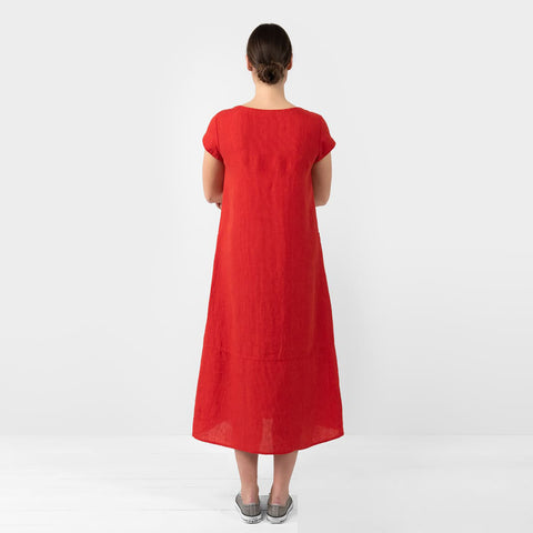 Abito in Lino 100% - OLIVIA rosso