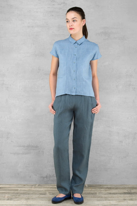 Camicia in Lino 100% - blue