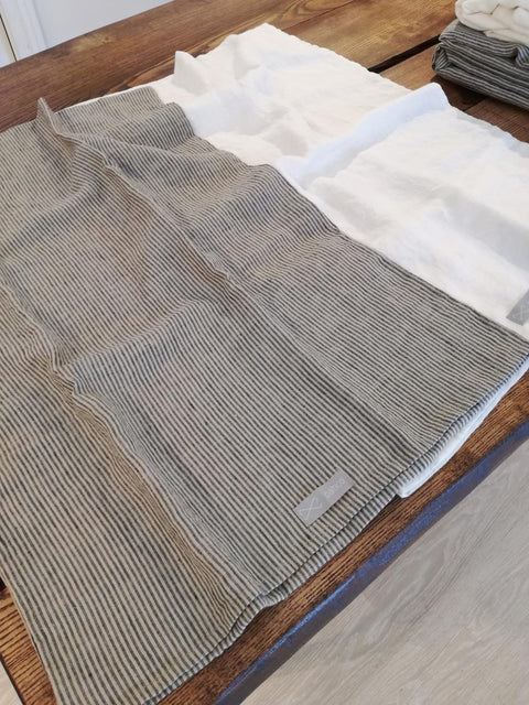 Copripiumino in lino 100% (a righe) -210x220