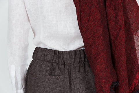 Sciarpa in Lino 100% - Bordeaux