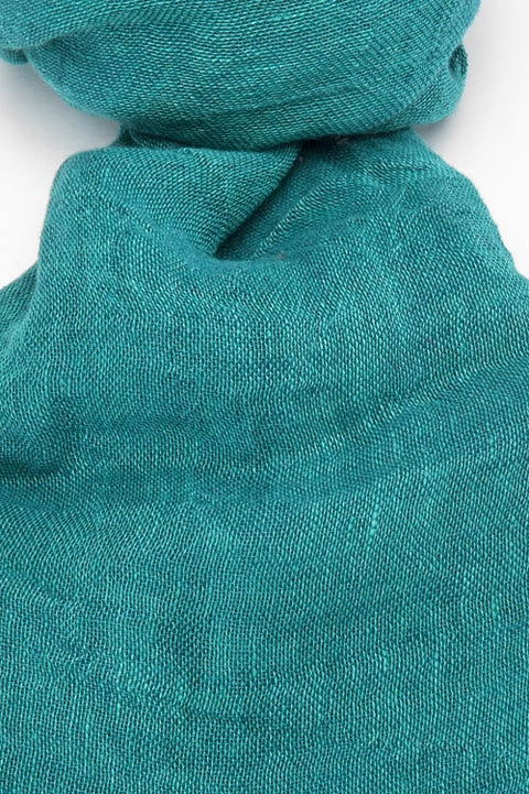 Sciarpa in lino colore turchese - Dettaglio