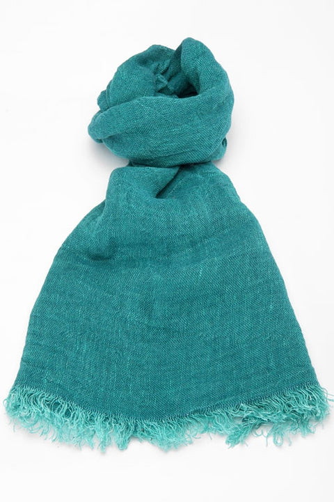 Sciarpa in lino colore turchese