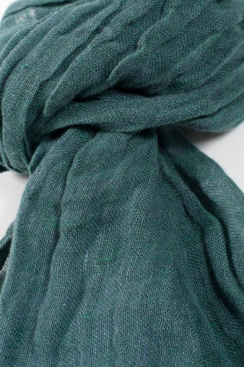 Sciarpa in lino colore verde - Dettaglio