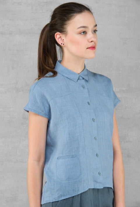 Camicia in Lino 100% - blue