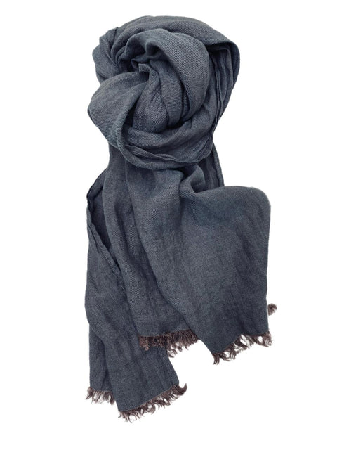 Linen Scarf - Ethnic Blue