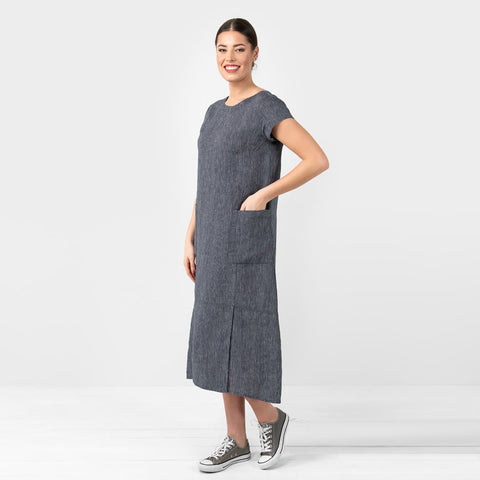 Abito in Lino 100% - OLIVIA Grey