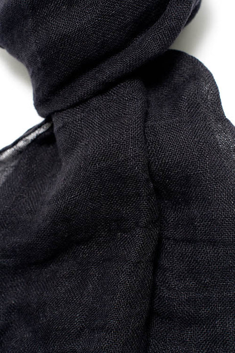 100% Linen Scarf - Black