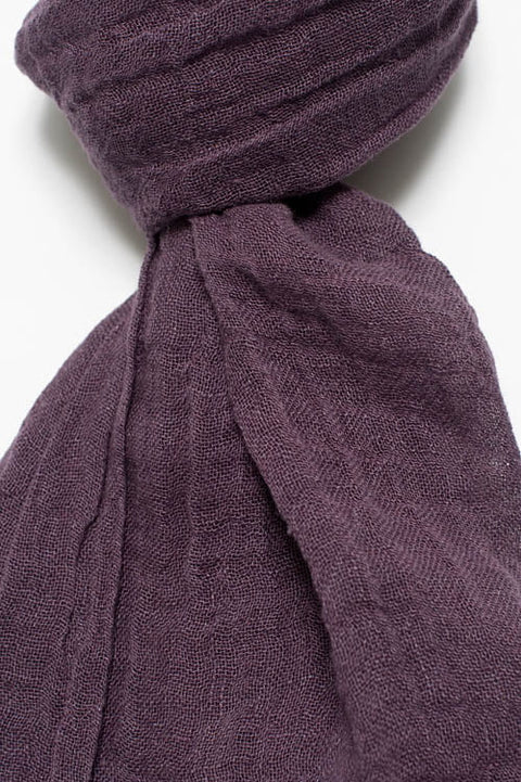 100% Linen Scarf - Dark Purple