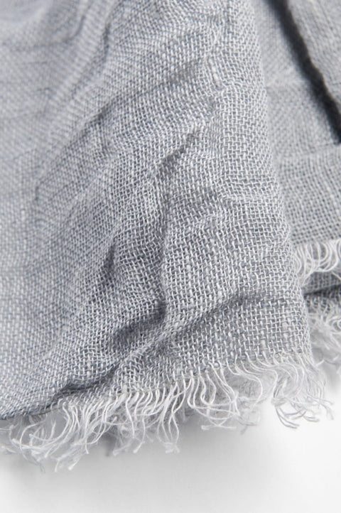 100% Linen Scarf - Light Grey 