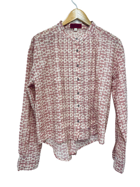 Camicia in Cotone 100% (Uzbekistan) - Rosa/crema