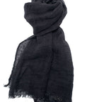 Sciarpa nera in lino - Baltico Perugia - 01