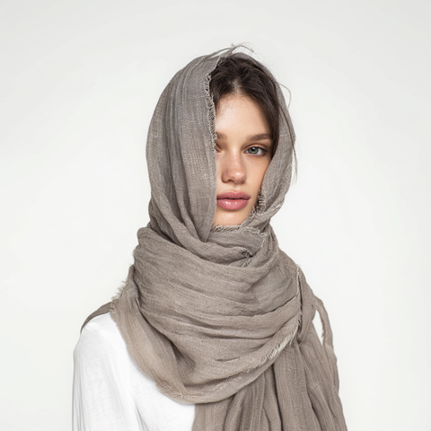 100% Linen Scarf - Natural Iridescent