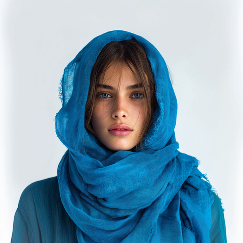 Sciarpa di Lino 100% - Blue