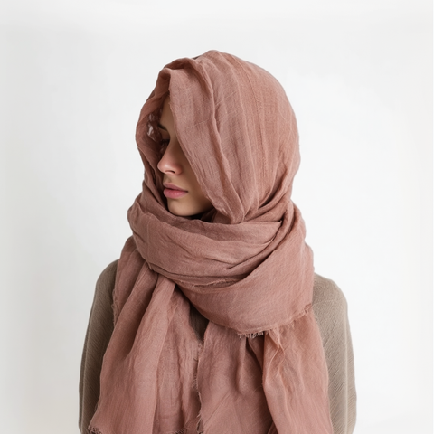 100% Linen Scarf - Powder