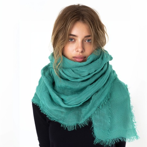 100% Linen Scarf - Natural Iridescent