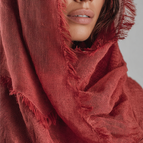 100% Linen Scarf - Black