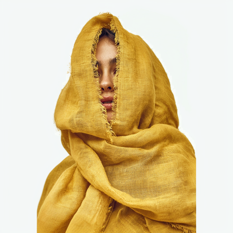 Sciarpa in Lino 100% - senape