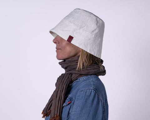 Cappello in Lino Impermeabile - White