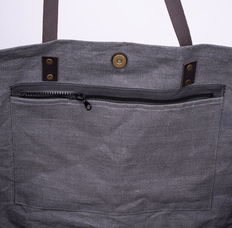 Borsa in Lino Impermeabile - Grigio