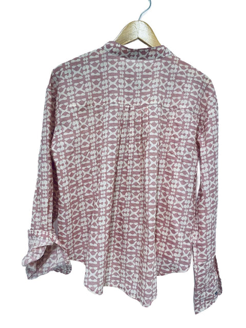Camicia in Cotone 100% (Uzbekistan) - Rosa/crema