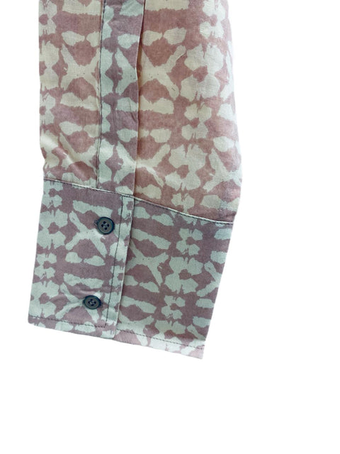 Camicia in Cotone 100% (Uzbekistan) - Rosa/crema