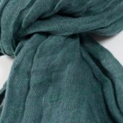 Sciarpa in lino colore verde - Dettaglio